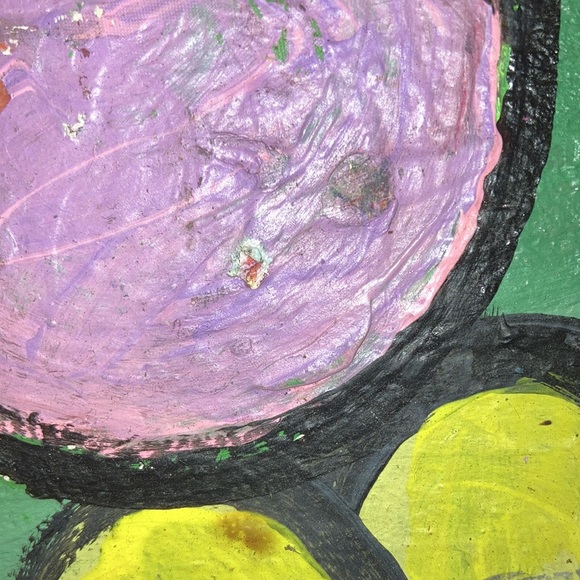 FUNKY FLOWER FANTASY!!! ORIGINAL ACRYLIC ON RECLAIMED WOOD. - Picture 3 of 3